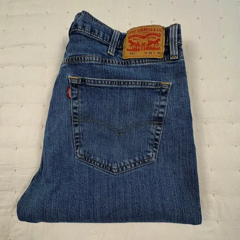 Levi's 541 Athletic Taper Fit Jeans Men's 38x34 Blue Medium Wash Denim